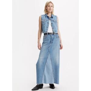 NWT Levi's Icon Paneled Denim Maxi Length Skirt Size: 32